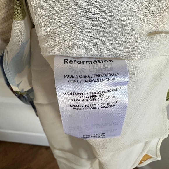 NEW Reformation Irisa Midi Dress in Botanist Cream Blue Green Floral | sz 2 - Picture 9 of 11